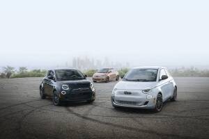 2024 Fiat 500e Inspired By collection (L to R): 2024 Fiat 500e Inspired By Music, 2024 Fiat 500e Inspired By Beauty, 2024 Fiat 500e Inspired By Los Angeles
